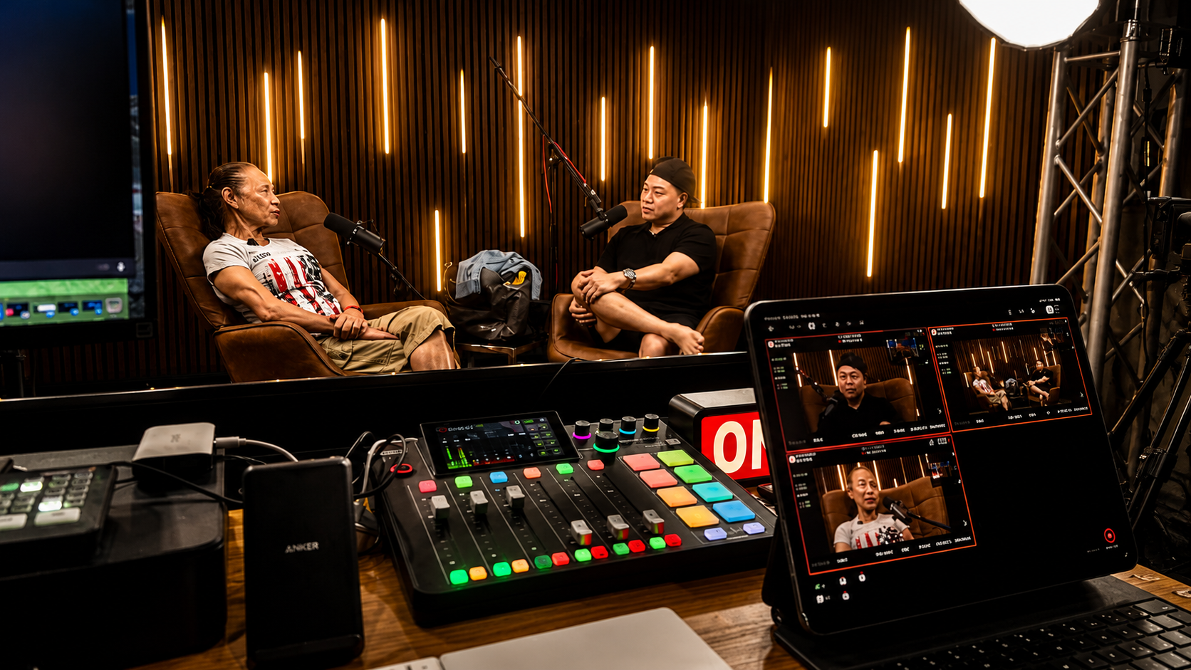 Live multi-camera podcast recording